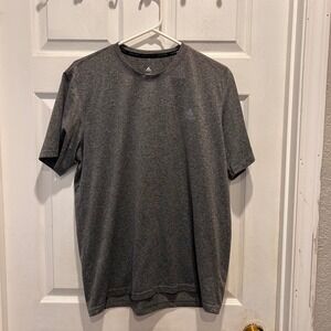 Adidas Mens Climalite Heathered Gray Short Sleeve Athletic T-Shirt Large